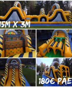 Takistusrada kollane 15 x 3 m – rent